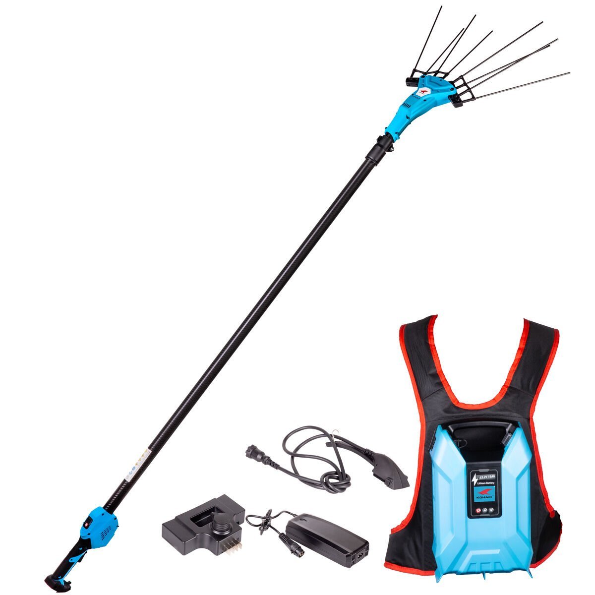 KOHAM KH‑OS1850A Eğik Tip Sırt Akülü Zeytin ve Meyve Hasat Makinesi