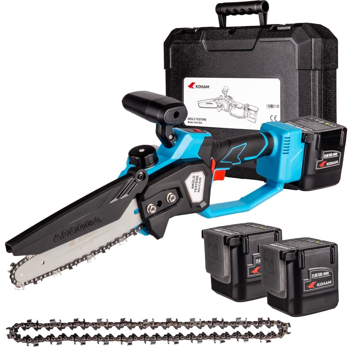 KOHAM KH‑CS21608B Akülü Testere 5.0 Ah — Çift Akülü