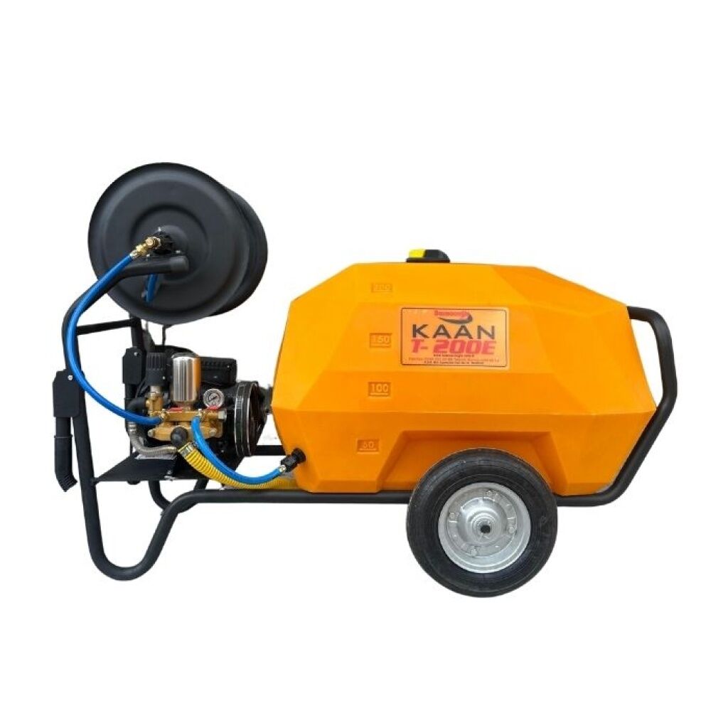 Kaan T 200 E Elektrikli İlaçlama Makinası – 200 Litre Depo, 1.5 HP Motor, 35 Bar Basınç