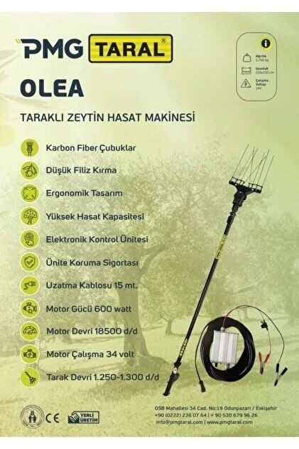 PMG Taral Olea Zeytin Hasat Makinesi