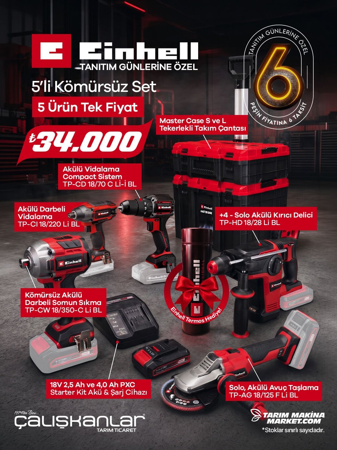 Einhell 5li Set Profesyonel Kömürsüz Motor